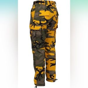 Yellow Camo Army Fatigue Jeans